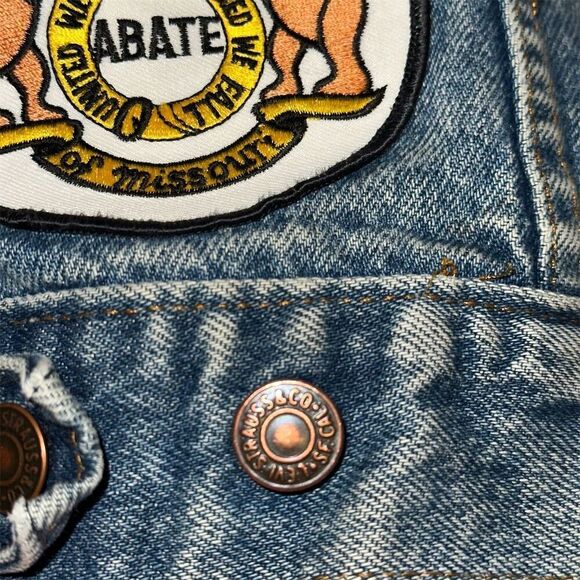 Vintage 80s Levi's Men's Harley Davidson Denim Motorcycle Jacket L with Patches - Picture 16 of 16